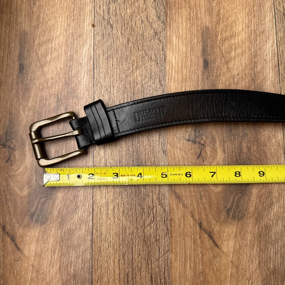 Duluth Trading‎ Co Lifetime Leather Belt Men's 46 Black Solid Brass Buckle 6776 - Picture 9 of 13